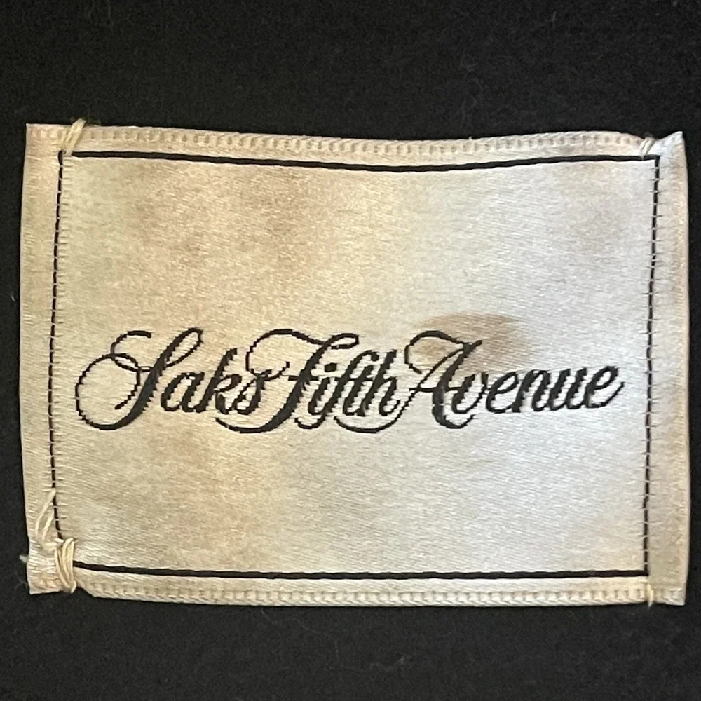 Vintage Saks Fifth Avenue Regency Cashmere Wool‎ Black Coat Womens Size 12